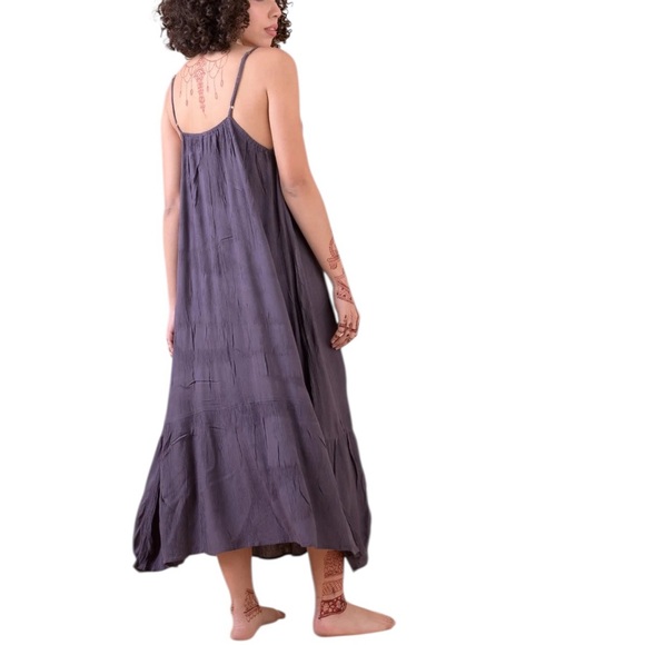 202. Gray Viscose Maxi Dress - Picture 3 of 3